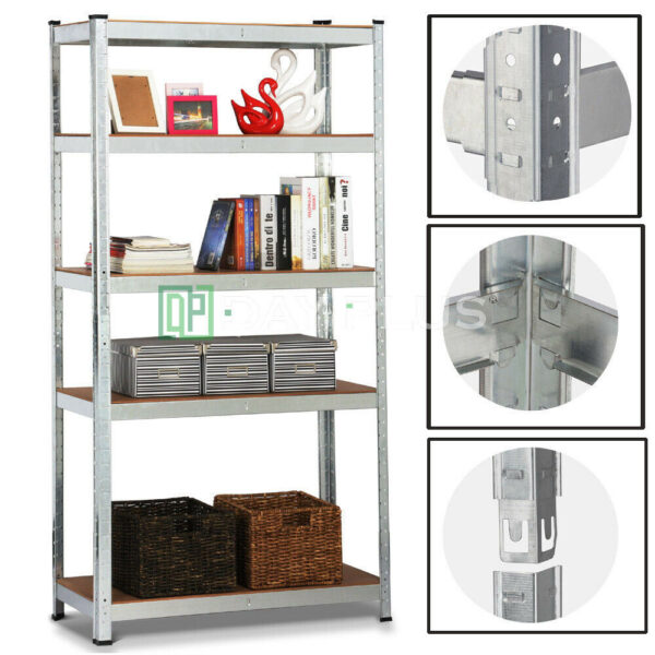Ραφιέρα Μεταλ. 5 Ράφια Mdf 180Χ100X60 Χωρίς Βίδες 300Kg/Ράφι 54544