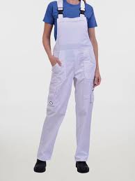 Φόρμα Εργασίας Τιράντα Sunflor Άσπρη ΧXL